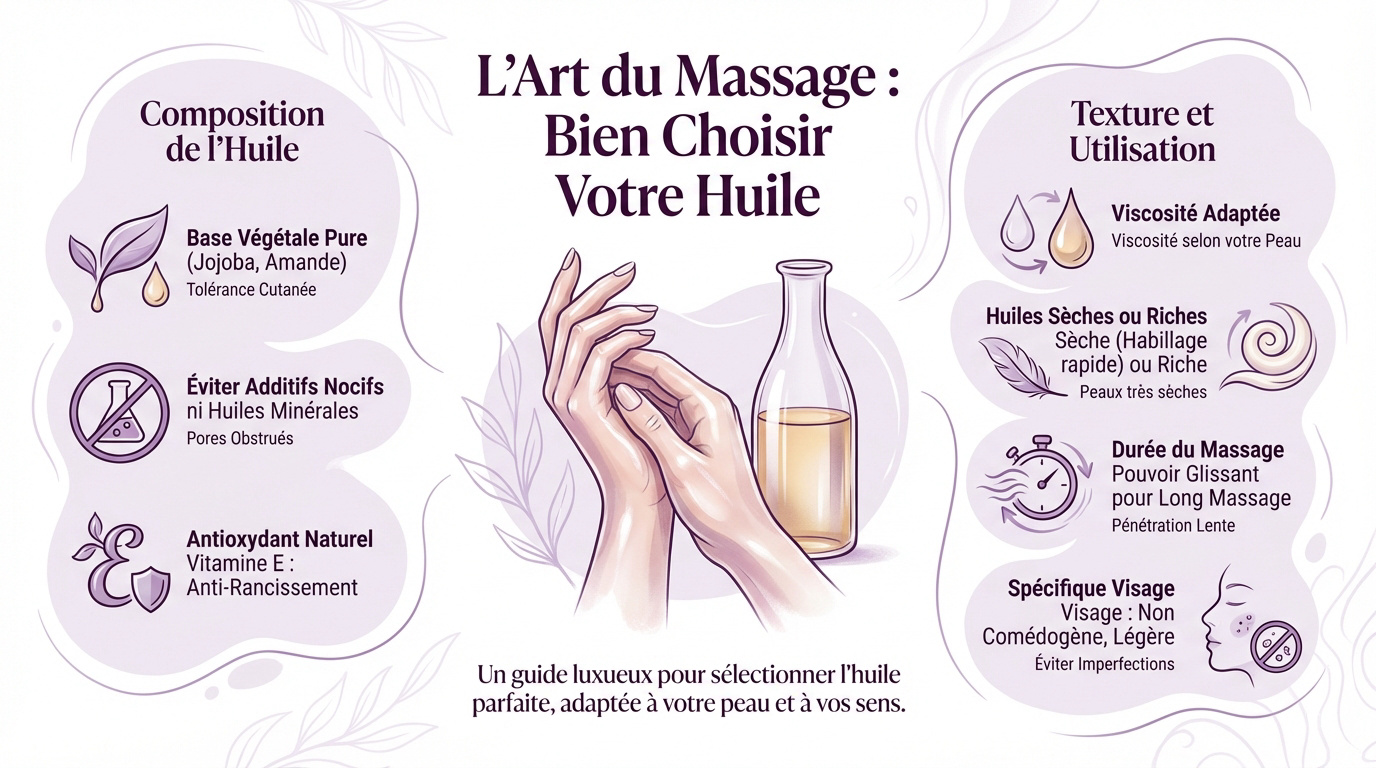 Sélection d'huiles de massage naturelles pour le bien-être
