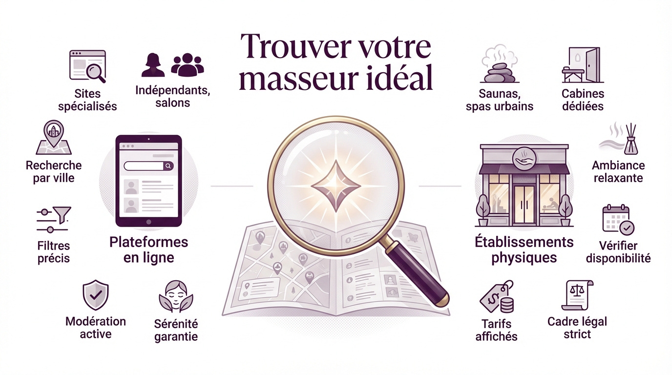 Un masseur professionnel préparant une séance de bien-être pour un client