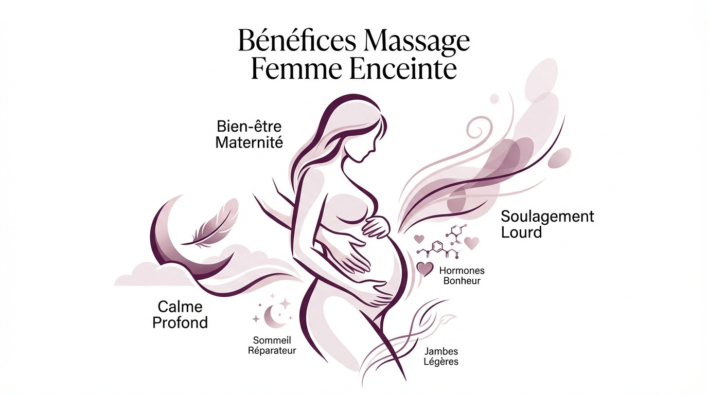 Femme enceinte recevant un massage relaxant pour sa sérénité