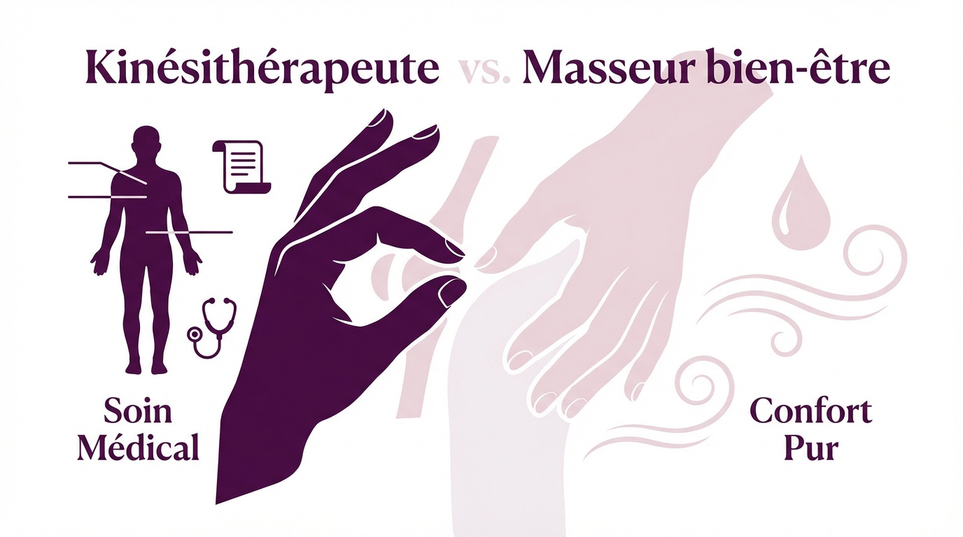 Comparaison entre une séance de kinésithérapie médicale et un massage de relaxation bien-être