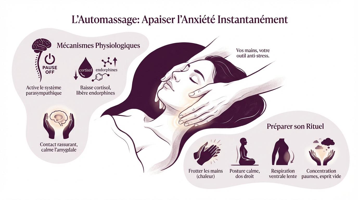 Pratique de l'automassage des mains pour soulager l'anxiété et le stress
