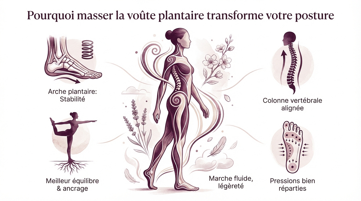 Massage de la voûte plantaire pour améliorer la posture et l'équilibre