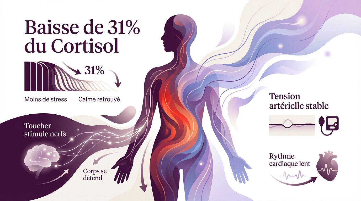 Baisse du taux de cortisol par le massage