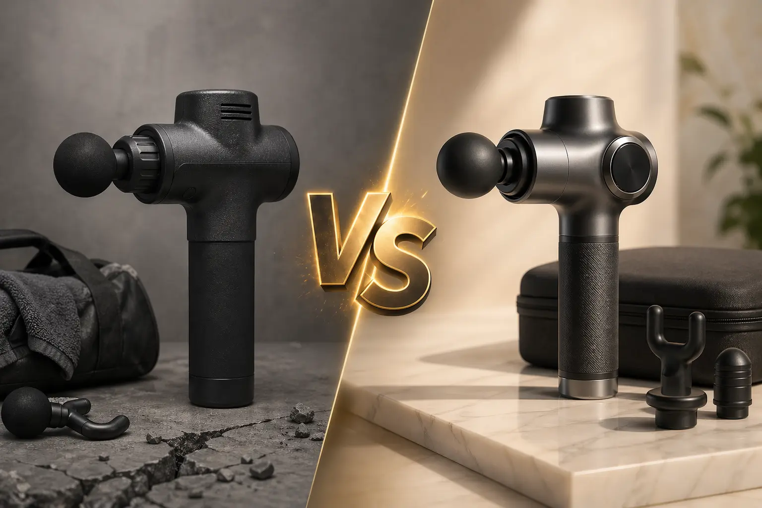 pistolet massage pas cher vs premium